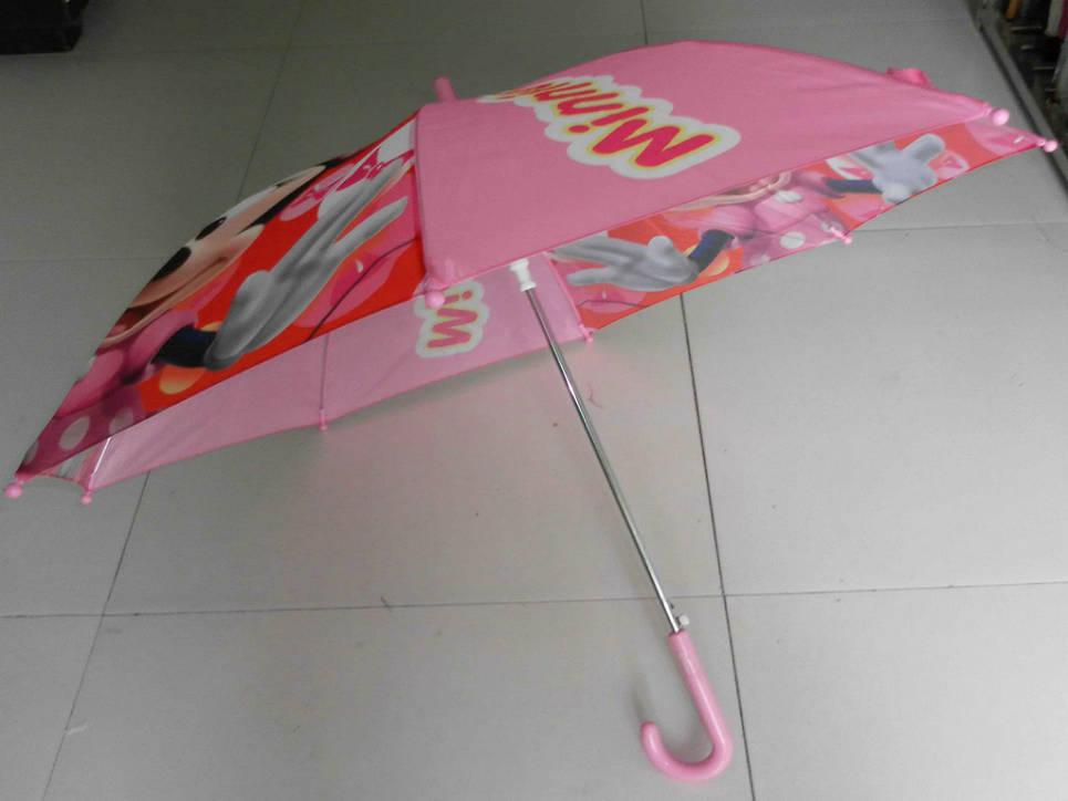 粉红可爱弯钩手柄童伞