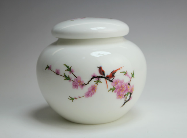 德化陶瓷茶叶罐 白瓷贴花 厂家供应 陶瓷罐 储物罐 可加logo
