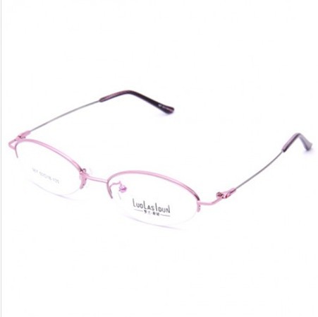 罗兰斯顿记忆镜架 967粉色 超轻不变形 半框近视眼镜框架 网上配镜