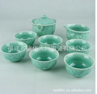 供应陶瓷功夫8件套茶具 定窑茶具
