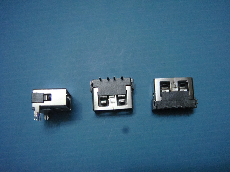 深圳USB AF母座10.0后两脚DIP90°插板式 平口