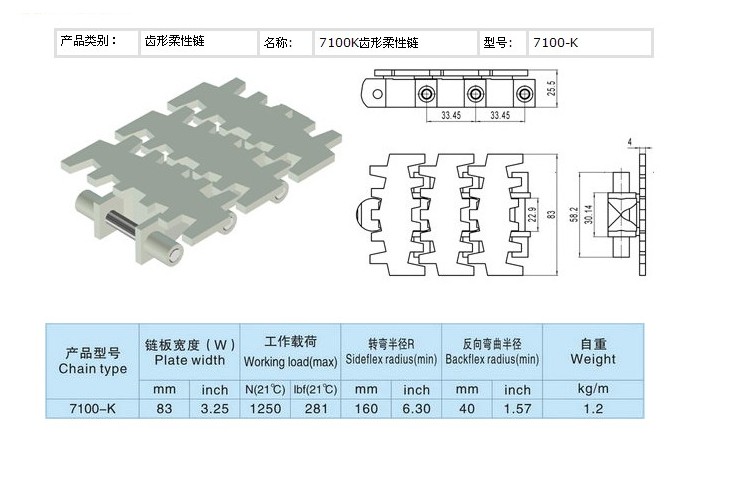 7100K齿形链.