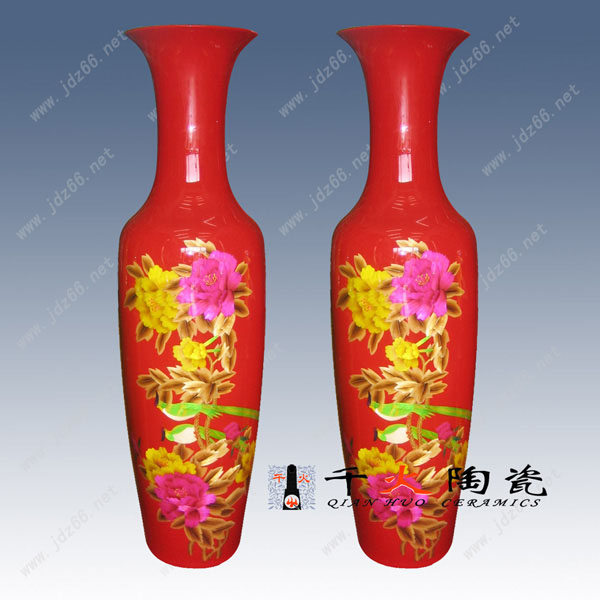 景德镇陶瓷大花瓶 中国红大花瓶 开业庆典活动大花瓶