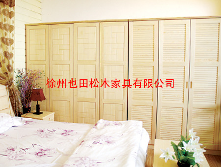 徐州专业松木卧室家具厂家、专业供应YT-WS-3松木床、松木衣柜