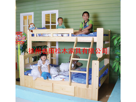 YT-S-E2儿童上下铺松木床、1.2双层松木家具