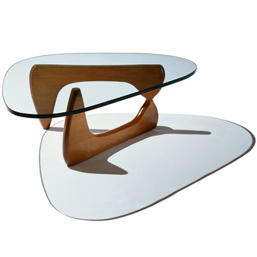 深圳纳维亚玻璃实木野口勇三角圆茶几Isamu Noguchi Coffee Table