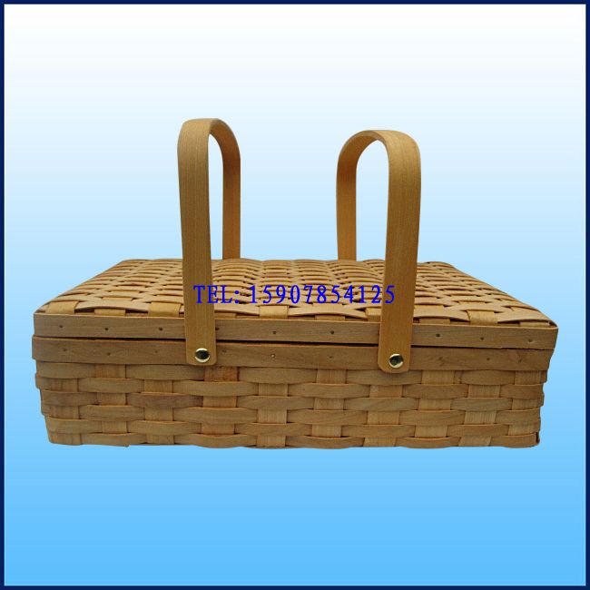 特价大量供应木片篮,木编手挽篮,礼物篮等各种竹编篮