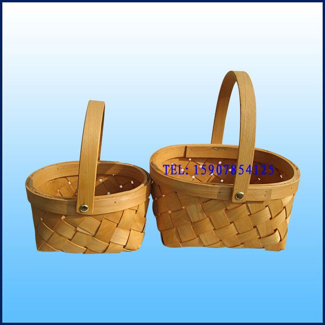 厂家直销批发编织竹篮竹篓 粽子篮，木片水果篮、礼品包装篮、土特产包装篮