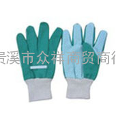 厂家直销罗纹口花园手套、园艺点塑手套、工具配套园林手套
