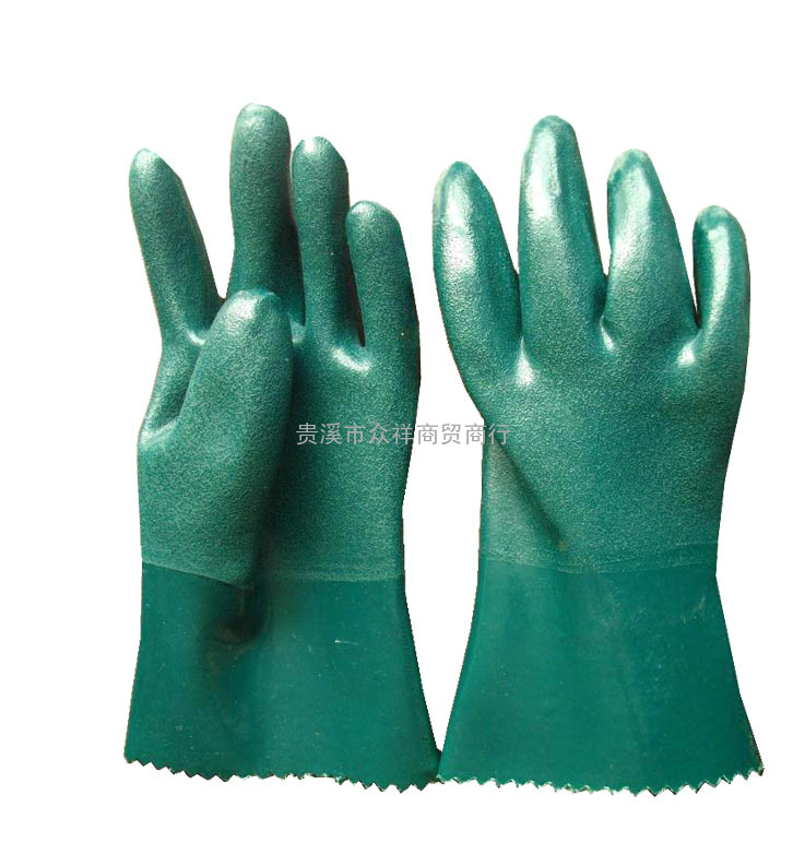 厂家直销PVC磨砂手套、防油耐油手套、劳保防护工作手套
