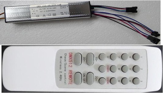 高压恒流DMX512解码器-自动寻址 LED驱动 灯光控制器 可配遥控器