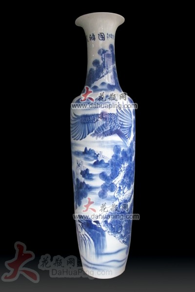 景德镇陶瓷大花瓶|青花瓷山水画|开业礼品