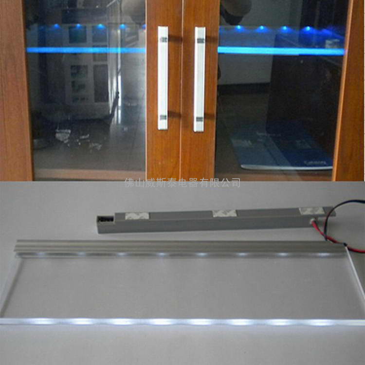 LED玻璃层板灯,橱柜层板灯，电池供电，方便,安全,,专业生产厂家