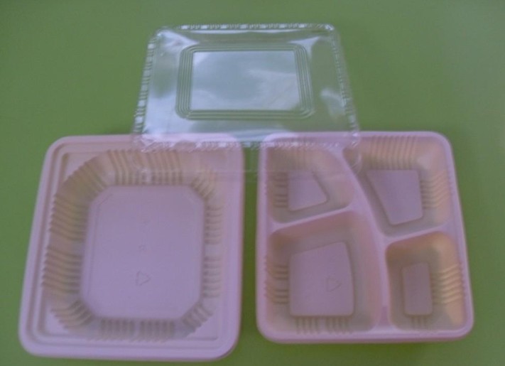 批发订做一次性塑料快餐盒，双层四菜格，