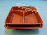 双层三菜格塑料快餐盒，一次性促销活动，只需0.38元一个