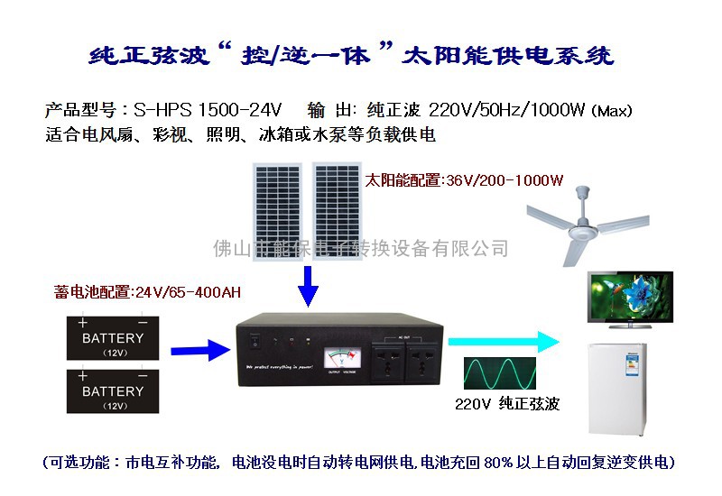 S-HPS1500纯正弦波太阳能供电系统