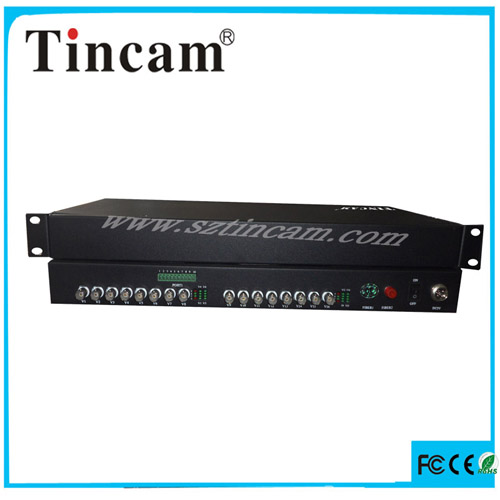 16路视频+1路反向数据视频光端机带控制信号的光端机