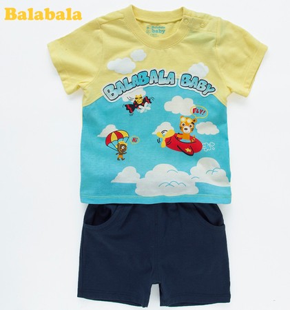 巴拉巴拉男幼童2013童装夏装新款短袖儿童套装 男宝宝运动套装