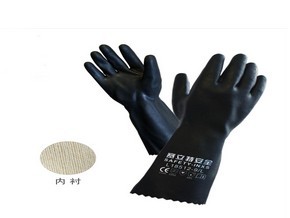 赛立特防化手套L18512 黑色氯丁胶耐酸碱手套