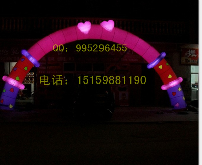夜景拱门新款灯光ILOVEYOU蝴蝶结拱门气模、漳州泉州发光气模拱门