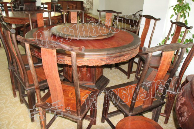 老挝大红酸枝圆餐桌,大红酸枝黑框红板餐桌11件套,交趾黄檀圆餐桌,大红酸枝圆餐桌价格,仙游红木圆餐桌