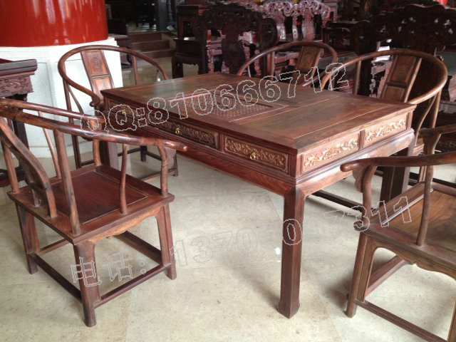 老挝大红酸枝泡茶桌,圈椅6件套茶桌,交趾黄檀泡茶桌,老红木泡茶桌,独板大红酸枝泡茶桌价格