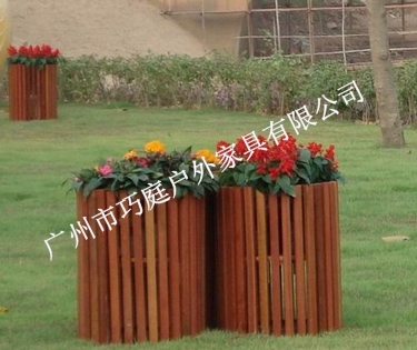 供应道路绿化防腐木花箱 户外花盆实木定制种植槽花槽