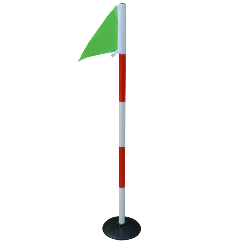 足球移动角旗杆足球标志旗线边杆带底座反光体育标志杆标志物