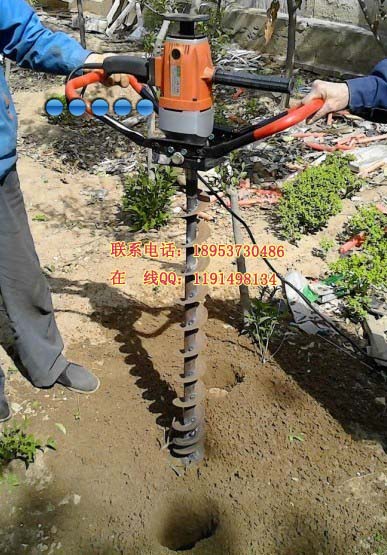 电动种树挖坑机，立式地钻机