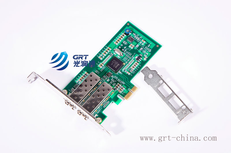 GRT F902E 双端口10M/100M/1000M自适应千兆光口网卡 网卡批发