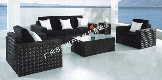 热销藤编沙发组合，经典户外PVC沙发图片