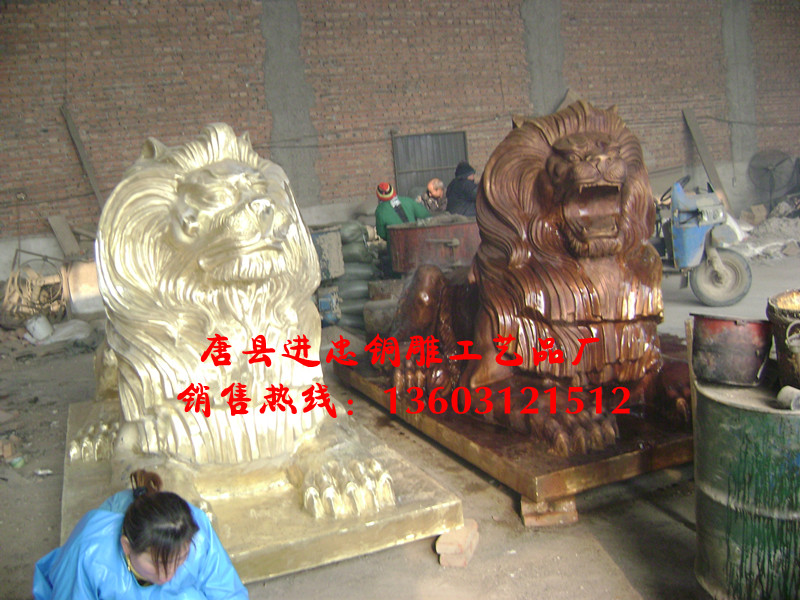 铜雕狮子-铜雕汇丰狮子雕塑-铜汇丰狮子出售