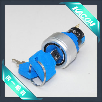 韩国凯昆KACON Φ20mm安装孔 齐平型钥匙开关 加铝圈 K160-611K