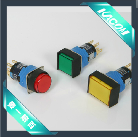 凯昆KACON Φ16mm带LED自锁按钮开关 K16-371/K16-381/K16-391