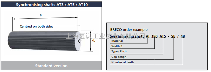 BRECOFLEX ABRECO AT3 AT5 AT10型号同步带轮齿棒的标准尺寸