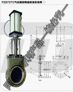 陶瓷阀门气动薄型陶瓷排渣浆液阀