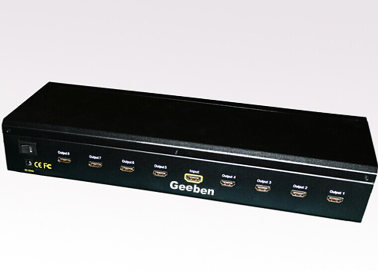 Geeben 8端口HDMI影音分配器  HS-0108A