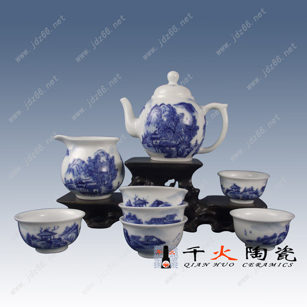 高档茶具礼品厂家 景德镇陶瓷茶具批发 手绘茶具