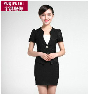 2014夏装短袖职业套装女装 韩版修身短袖工作服工装 时尚OL