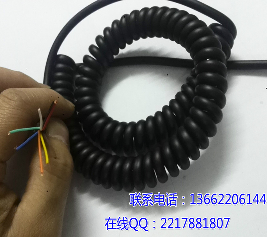 专业供应销售多芯弹簧伸缩电线 2芯0.5平方弹簧电缆线