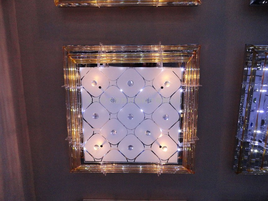 供应现代水晶灯 长方形LED水晶吸顶灯客厅灯餐厅灯卧室灯批发