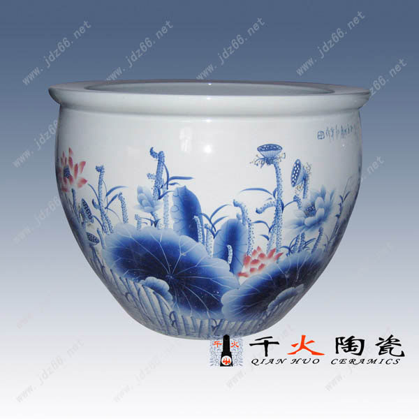 景德镇陶瓷缸厂家    手绘青花陶瓷大缸 