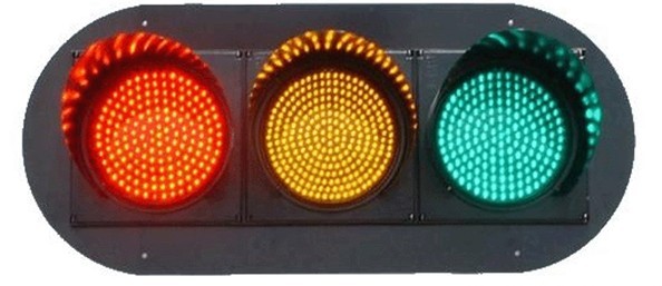 红黄绿圆三色满盘信号警示车辆行驶信号灯