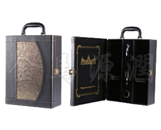 精品月亮双支皮酒盒,北京酒盒，酒盒包装，酒具酒架，酒袋，