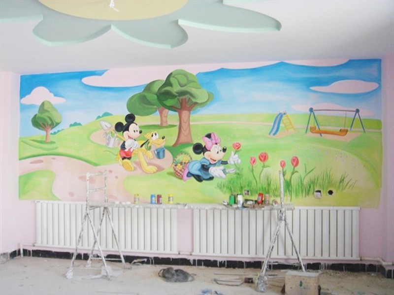 菏泽幼儿园墙体彩绘专家顶大墙绘