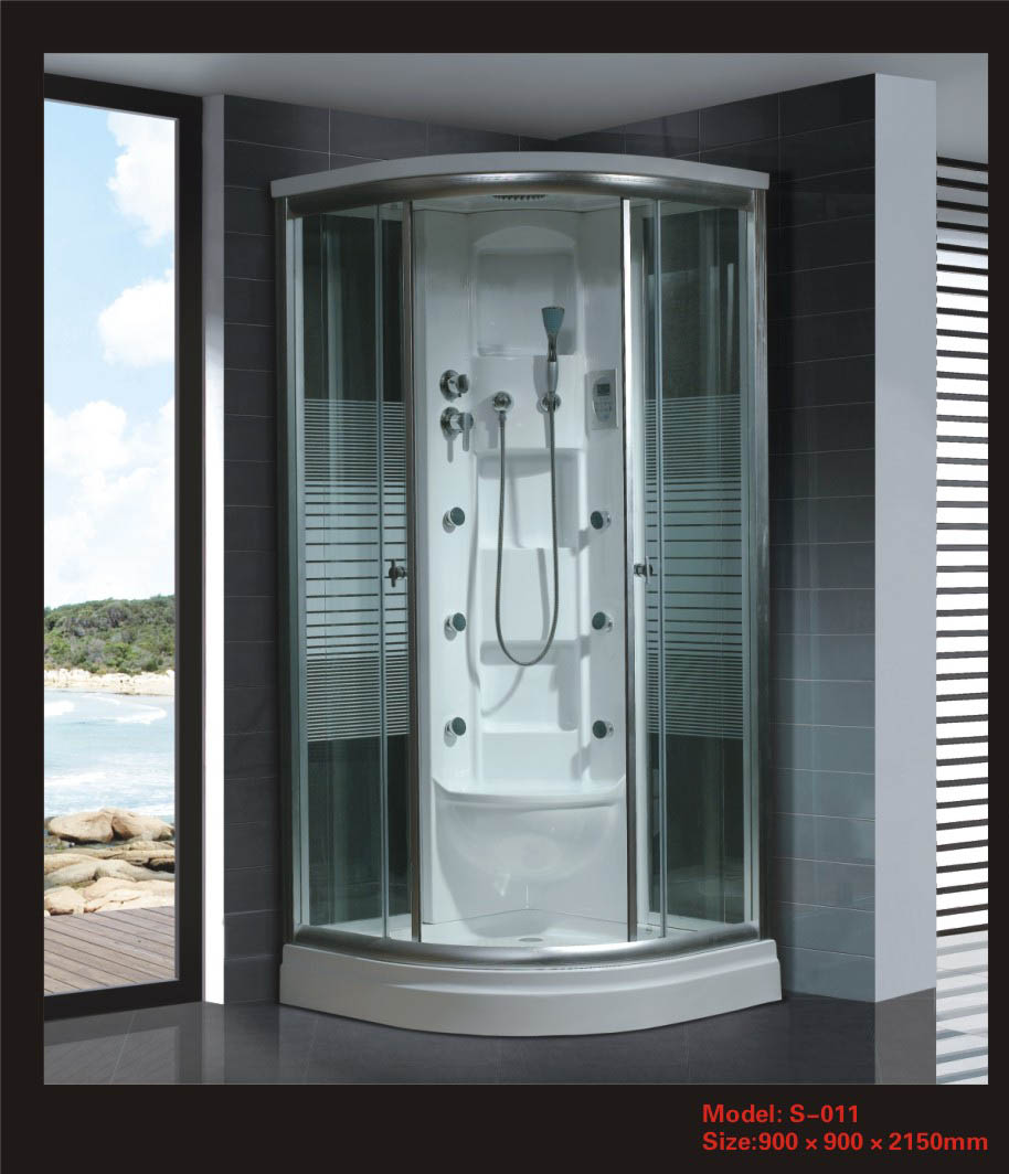 直销伊嘉利淋浴房 整体 隔断 钢化玻璃 单人弧形型淋浴房S-011