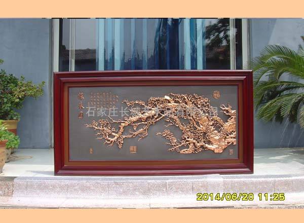 长城紫铜浮雕 报春图1520*790mm