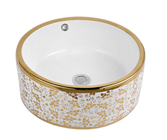 高端品牌 黄金色方形盆 陶瓷台上盆 面盆 洗手盆