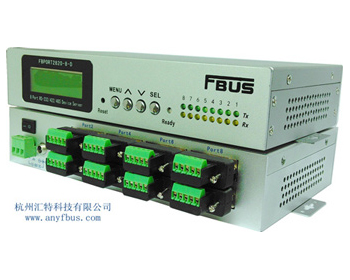 杭州福巴斯- 8口RS-232/422/485 光电隔离串口服务器/串口转以太网/串口设备联网服务器
