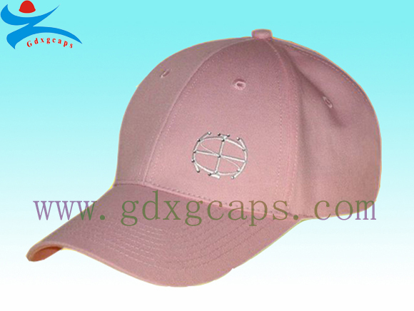 六份粉红绣花运动帽